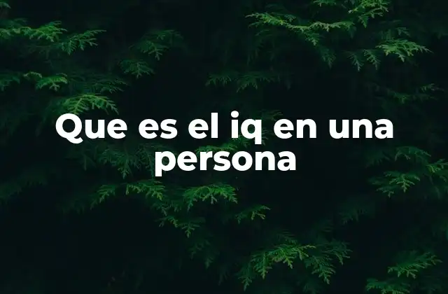 Que es el Iq en una Persona