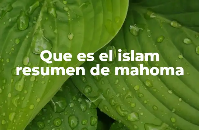 Que es el Islam Resumen de Mahoma