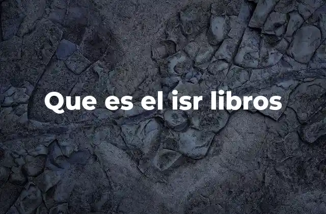 Que es el Isr Libros