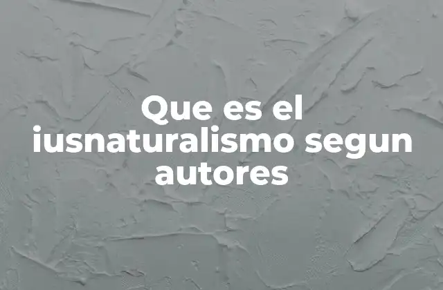 Que es el Iusnaturalismo Segun Autores