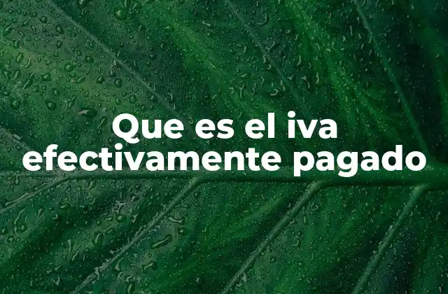 Que es el Iva Efectivamente Pagado