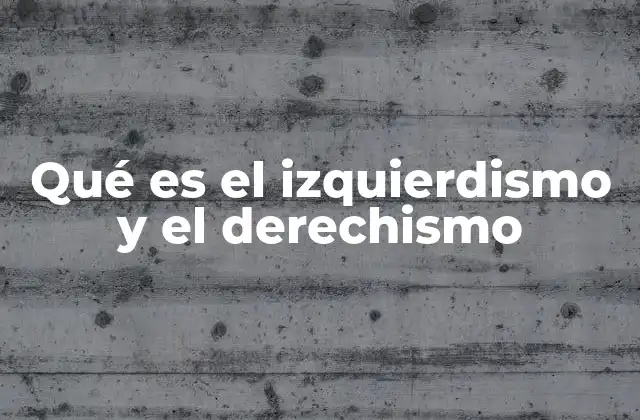 Qué es el Izquierdismo y el Derechismo