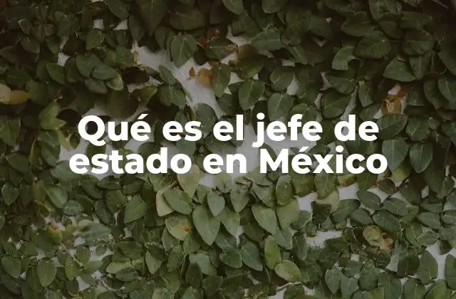 Qué es el Jefe de Estado en México