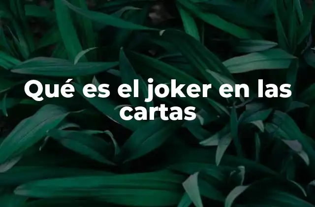 Qué es el Joker en las Cartas