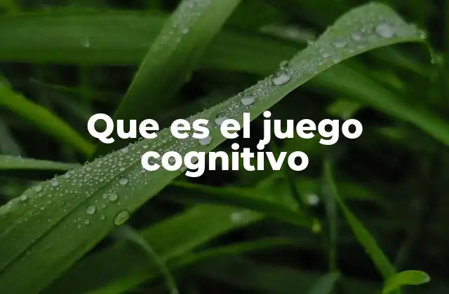 Que es el Juego Cognitivo