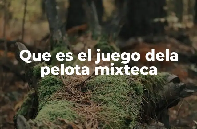 Que es el Juego Dela Pelota Mixteca