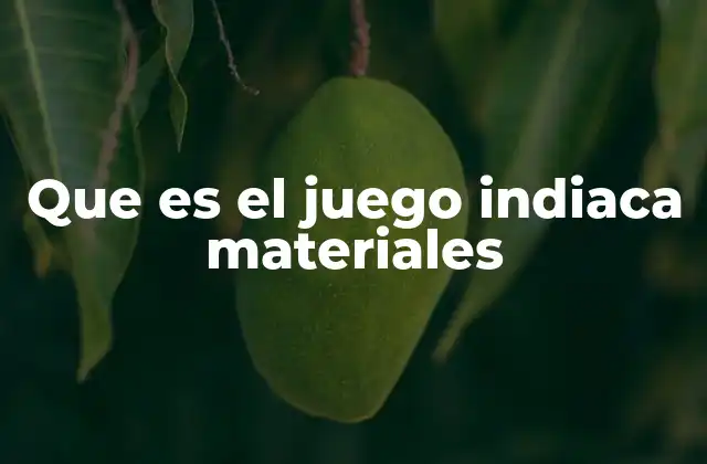 Que es el Juego Indiaca Materiales