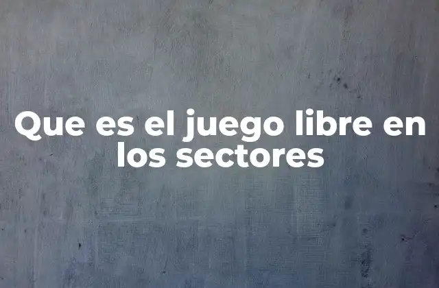 Que es el Juego Libre en los Sectores
