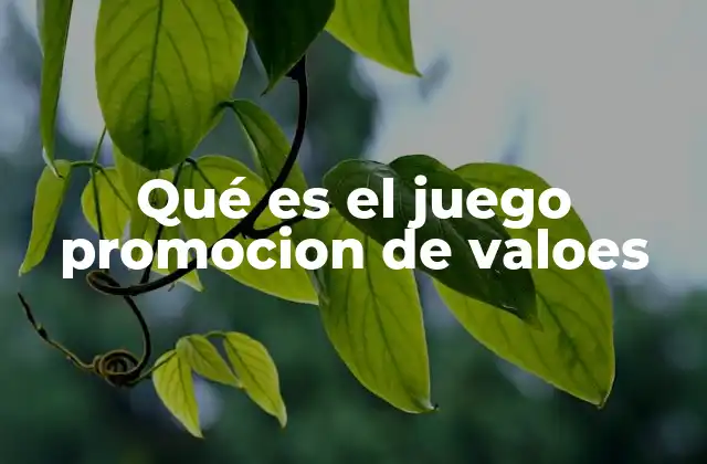 Qué es el Juego Promocion de Valoes
