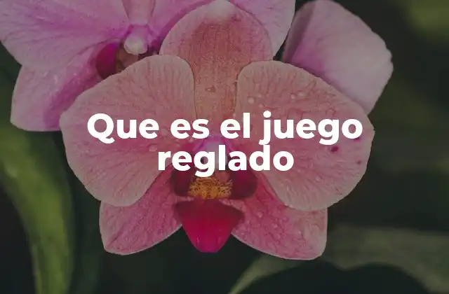 Que es el Juego Reglado