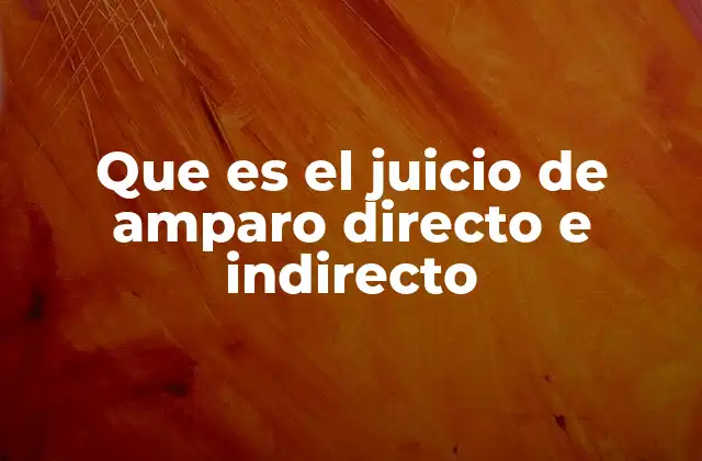 Que es el Juicio de Amparo Directo e Indirecto
