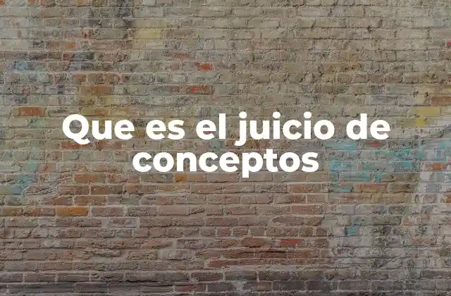 Que es el Juicio de Conceptos