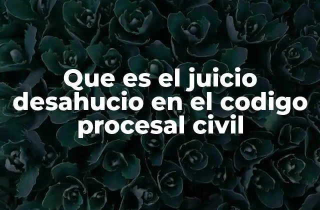 Que es el Juicio Desahucio en el Codigo Procesal Civil