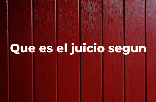 Que es el Juicio Segun