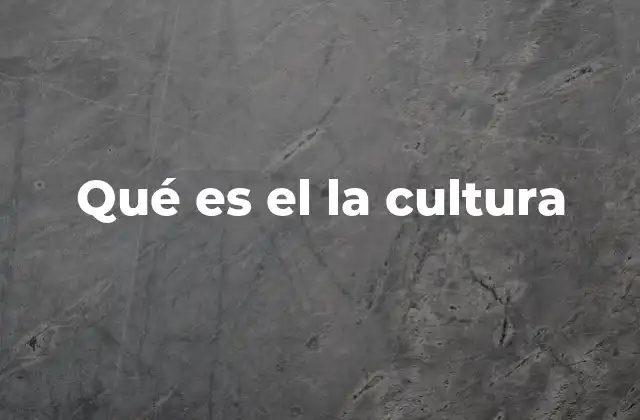 Qué es el la Cultura