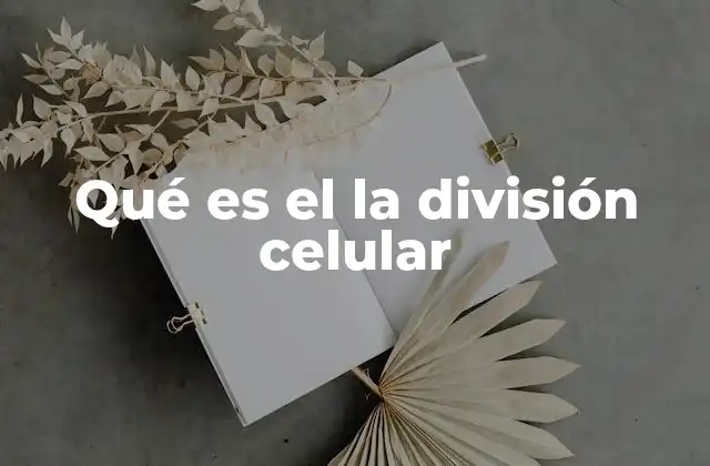 Qué es el la División Celular