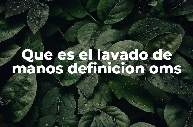 Que es el Lavado de Manos Definicion Oms 2 La importancia del lavado de manos en la salud pública