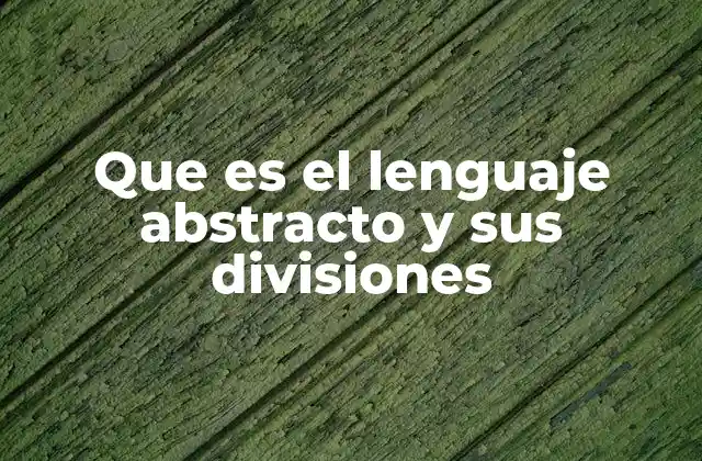 Que es el Lenguaje Abstracto y Sus Divisiones