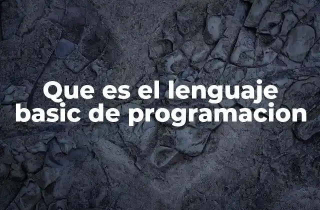 Que es el Lenguaje Basic de Programacion