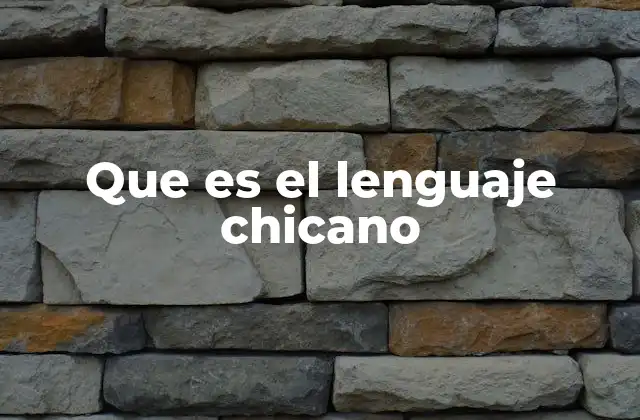 Que es el Lenguaje Chicano