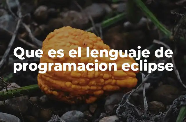 Que es el Lenguaje de Programacion Eclipse