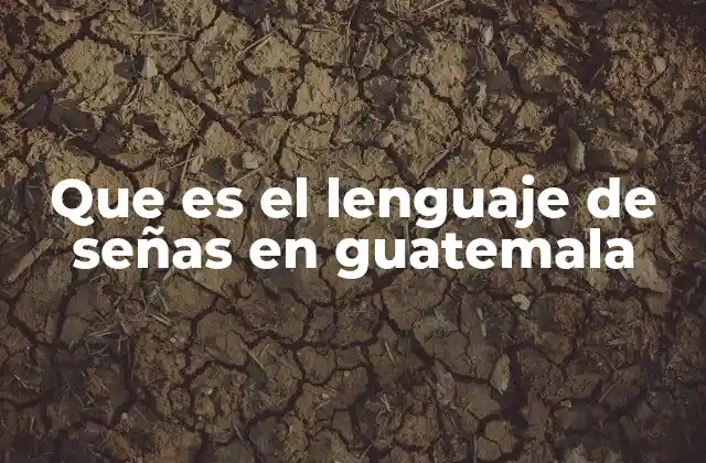 Que es el Lenguaje de Señas en Guatemala