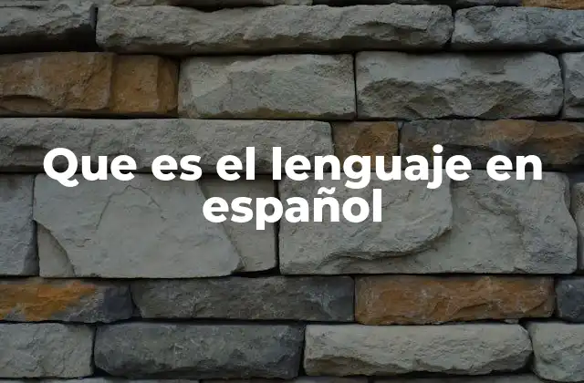 Que es el Lenguaje en Español