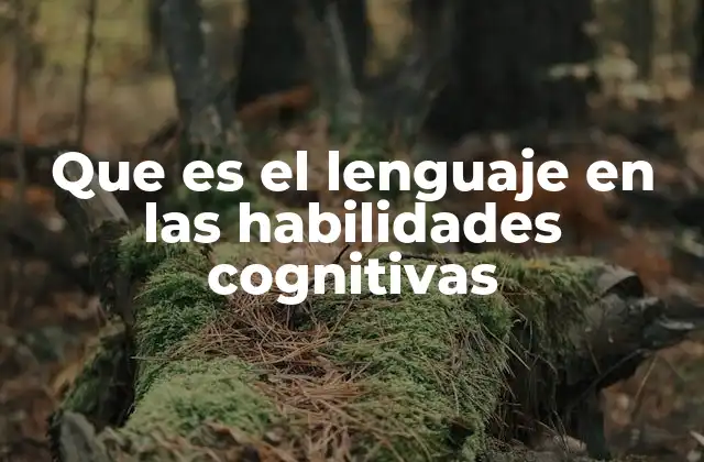 Que es el Lenguaje en las Habilidades Cognitivas