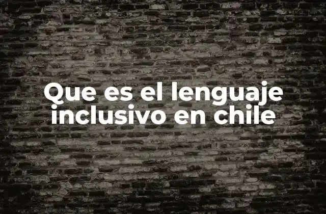 Que es el Lenguaje Inclusivo en Chile