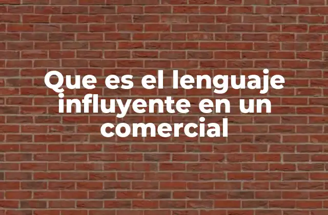 Que es el Lenguaje Influyente en un Comercial