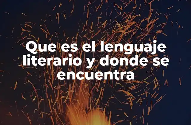 Que es el Lenguaje Literario y Donde Se Encuentra