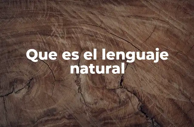 Que es el Lenguaje Natural
