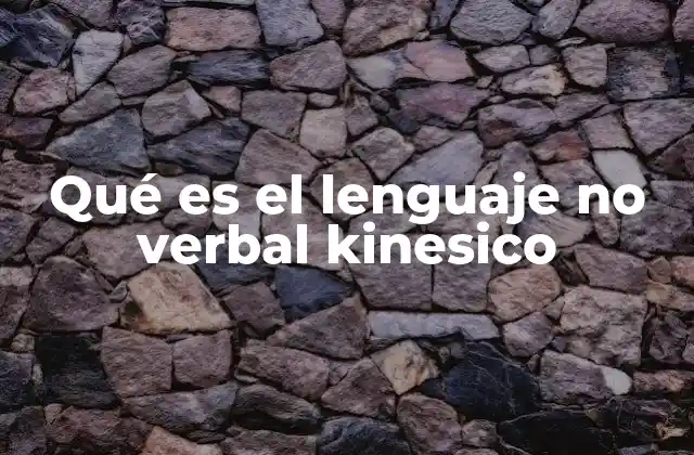 Qué es el Lenguaje No Verbal Kinesico