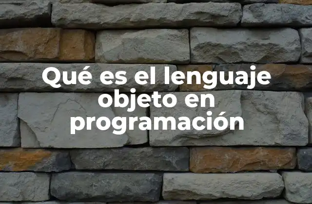 Qué es el Lenguaje Objeto en Programación