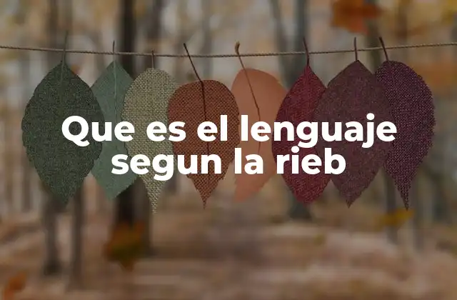 Que es el Lenguaje Segun la Rieb 2 El lenguaje como herramienta de construcción de conocimiento