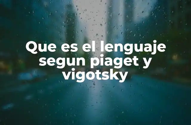 Que es el Lenguaje Segun Piaget y Vigotsky