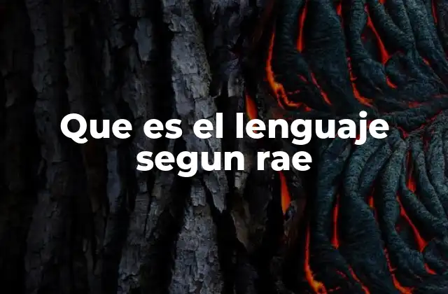 Que es el Lenguaje Segun Rae