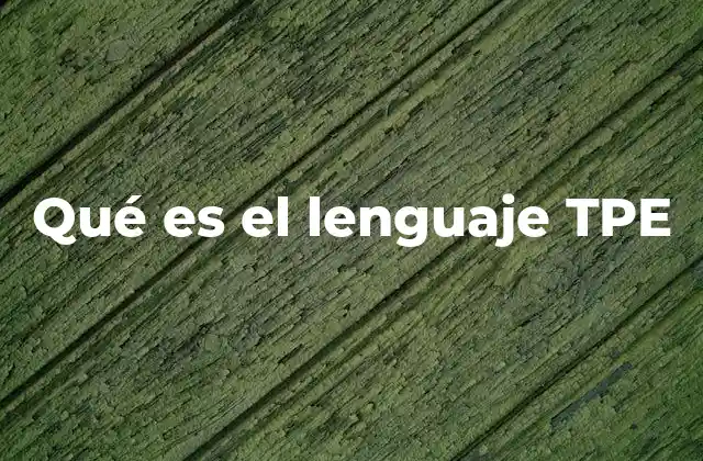 Qué es el Lenguaje Tpe