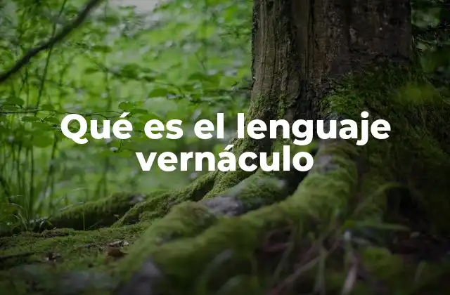 Qué es el Lenguaje Vernáculo