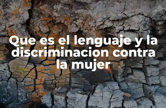 Que es el Lenguaje y la Discriminacion contra la Mujer