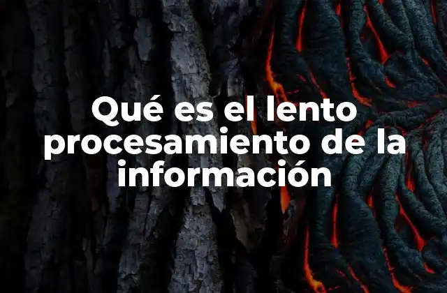 Qué es el Lento Procesamiento de la Información 2 Cómo afecta el lento procesamiento a las habilidades cognitivas