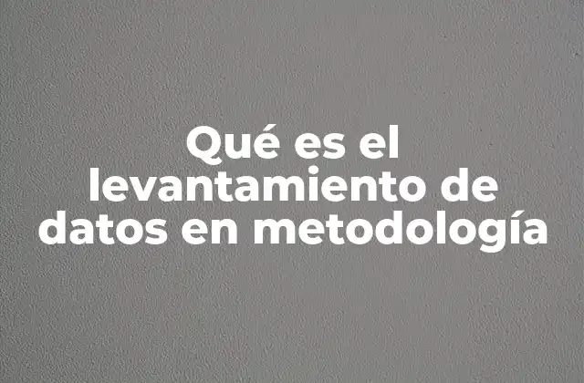 Qué es el Levantamiento de Datos en Metodología
