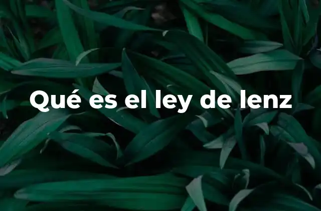 Qué es el Ley de Lenz