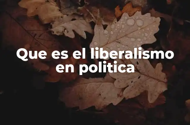 Que es el Liberalismo en Politica 2 El núcleo filosófico del liberalismo político