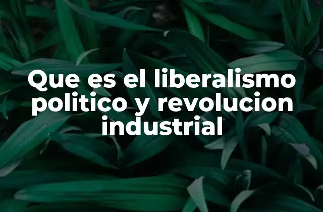 Que es el Liberalismo Politico y Revolucion Industrial