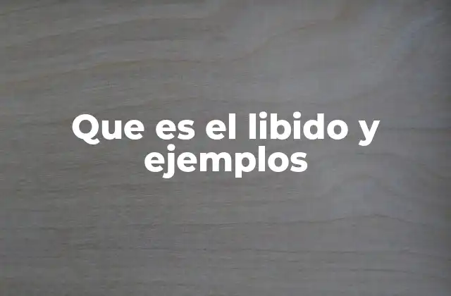 Que es el Libido y Ejemplos