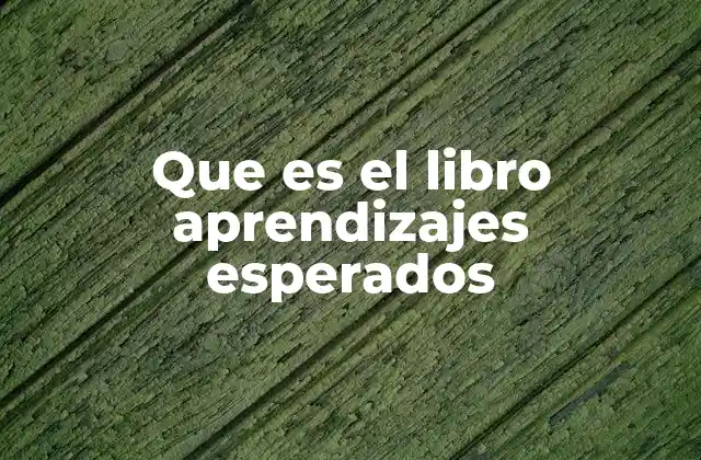 Que es el Libro Aprendizajes Esperados