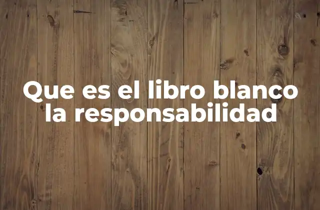 Que es el Libro Blanco la Responsabilidad