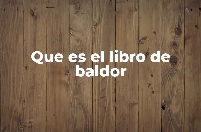 Que es el Libro de Baldor