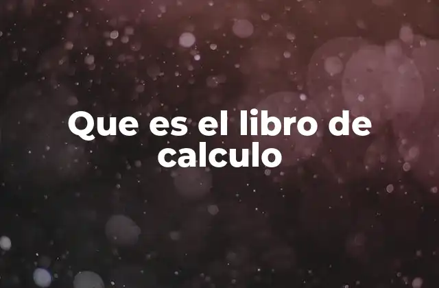 Que es el Libro de Calculo